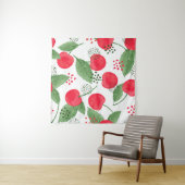 Kersenbessen , Waterverf naadloos. Wandkleed (In Situ (horizontaal))