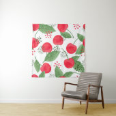 Kersenbessen , Waterverf naadloos. Wandkleed (In situ)