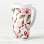 Kersenbloemenpatroon Latte Mok (Rechterhoek)