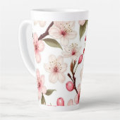 Kersenbloemenpatroon Latte Mok (Linkerhoek)