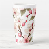 Kersenbloemenpatroon Latte Mok (Voorkant)