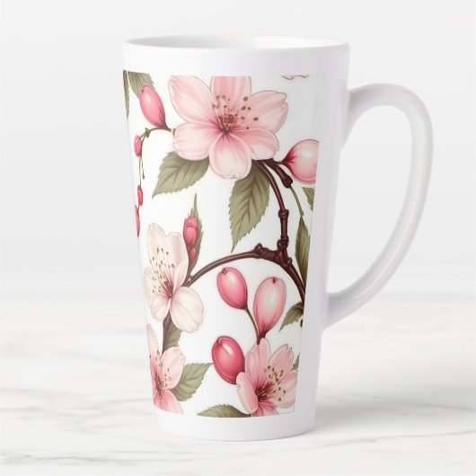 Kersenbloemenpatroon Latte Mok (Rechts)