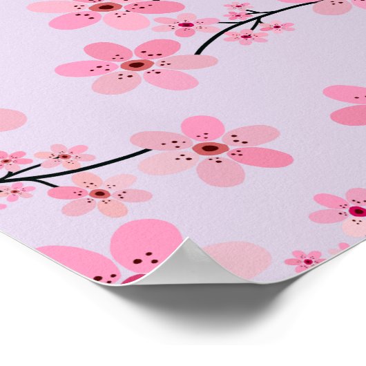 Kersenbloesem 06 Lavendel Poster (Hoek)