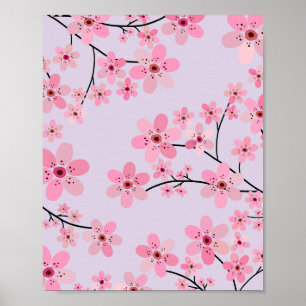 Kersenbloesem 06 Lavendel Poster
