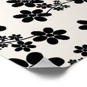 Kersenbloesem 12 beige en zwart poster (Hoek)
