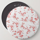 Kersenbloesem 2 ronde button 6,0 cm (Voorkant /achterkant)