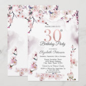 Kersenbloesem 30ste verjaardag kaart (Voorkant / Achterkant)