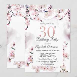 Kersenbloesem 30ste verjaardag kaart