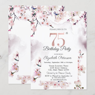 Kersenbloesem 75ste verjaardag kaart