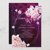 Kersenbloesem 90ste verjaardag kaart (Voorkant / Achterkant)
