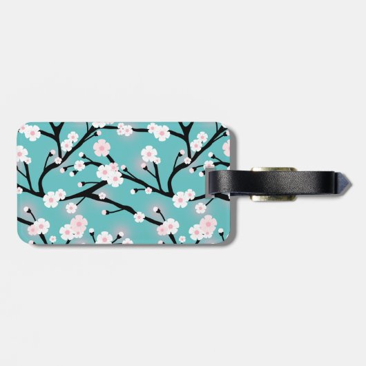 Kersenbloesem Aangepaste naam Bagagelabel (Achterkant horizontaal)