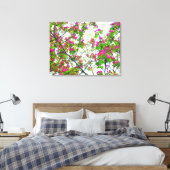 'Kersenbloesem Abstract' Ingepakt Canvas Print (Insitu (Slaapkamer))
