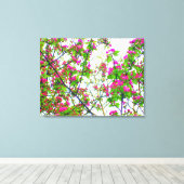 'Kersenbloesem Abstract' Ingepakt Canvas Print (Insitu (Houten vloer))