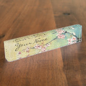 Kersenbloesem Acryl Desk naamplaat Naambordje (Zijkant)