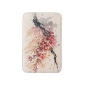 Kersenbloesem Aquarel Bloemen Roze Rood Bloemstuk  Badmat (Voorkant Verticaal)
