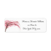 Kersenbloesem Aquarel Roze Retouradres Etiket (Voorkant)