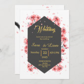 Kersenbloesem aquarel uitnodiging (Voorkant / Achterkant)