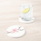 Kersenbloesem aquarel zandsteen onderzetter (Zijkant)