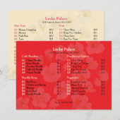 Kersenbloesem Aziatisch Restaurant Menu (Voorkant / Achterkant)