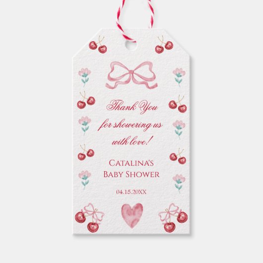 Kersenbloesem Baby Shower Bedankt Cadeaulabel (Voorkant)