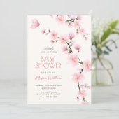 Kersenbloesem baby shower kaart (Staand voorkant)