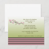 kersenbloesem; baby shower kaart (Voorkant / Achterkant)