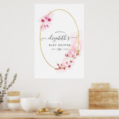 Kersenbloesem Baby Shower Welkom Poster (Keuken)