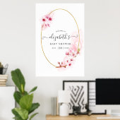 Kersenbloesem Baby Shower Welkom Poster (Thuiskantoor)