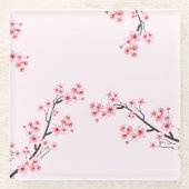 Kersenbloesem bedrukte glazen onderzetters (Voorkant)