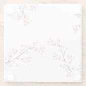 Kersenbloesem bedrukte glazen onderzetters (Achterkant)