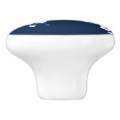 Kersenbloesem Blauw Wit Keramische Knop (Zijkant)