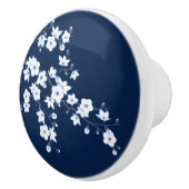 Kersenbloesem Blauw Wit Keramische Knop (Rechts)