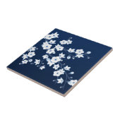 Kersenbloesem Blauw Wit Tegeltje (Zijkant)
