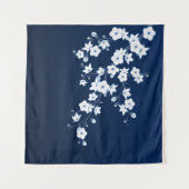 Kersenbloesem Blauw Wit Wandkleed (Voorkant (horizontaal))