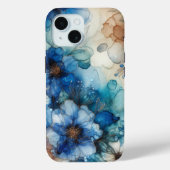 kersenbloesem | Blauwe en gouden Waterverf Case-Mate iPhone Case (Achterkant)