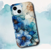 kersenbloesem | Blauwe en gouden Waterverf Case-Mate iPhone Case