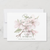 Kersenbloesem bloem achtergrond bewaar de datum save the date (Voorkant)