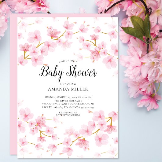 Kersenbloesem Bloem Baby Shower Kaart