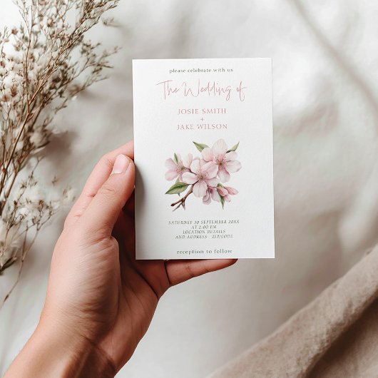 kersenbloesem bloem bruiloft uitnodiging