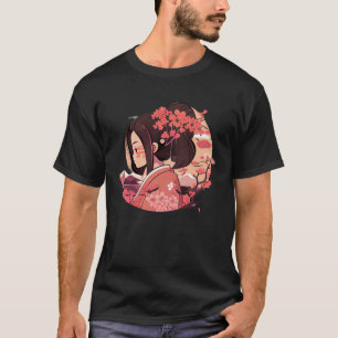 Kersenbloesem bloem japans geisha meisje berg t-shirt