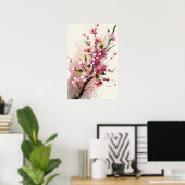 Kersenbloesem Bloem Kunstprint Poster (Thuiskantoor)
