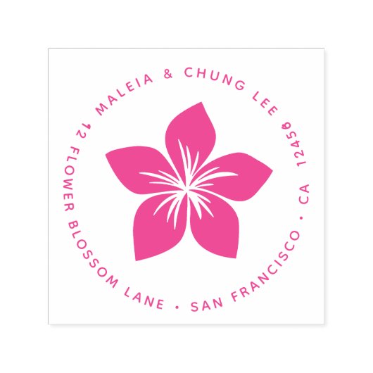 Kersenbloesem Bloem Oosterse Plumeria Hawaii Zelfinktende Stempel (Design)