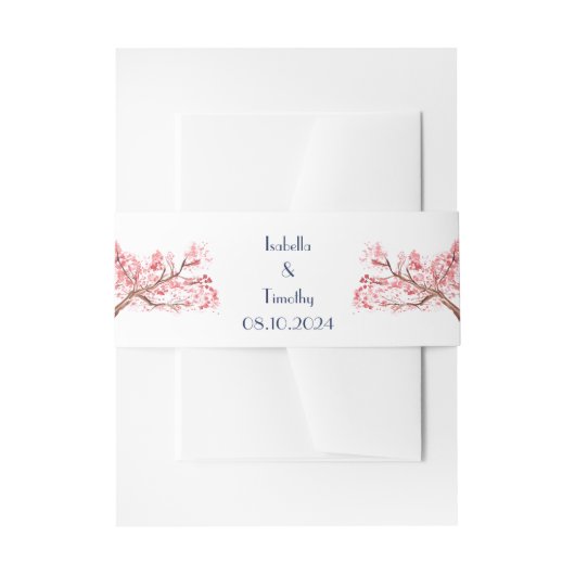 Kersenbloesem Bloemen Bloemen Floral Elegant Bruil Uitnodigingen Wikkel (Voorkant Voorbeeld)