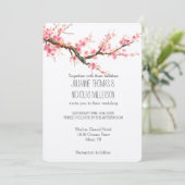 Kersenbloesem Bloemen Bruiloft Kaart (Staand voorkant)