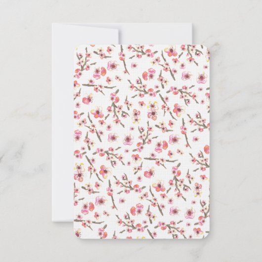 Kersenbloesem Bloemen Bruiloft RSVP (Achterkant)