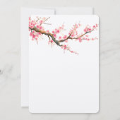 Kersenbloesem Bloemen en Vogels Bruiloft Kaart (Achterkant)