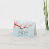 Kersenbloesem Bloemen en Vogels dank je Bedankkaart (Voorkant)