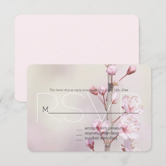 Kersenbloesem Bloemen RSVP (Voorkant / Achterkant)