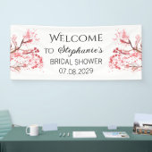 Kersenbloesem Bloemen Rustieke Bruidsdouche Spandoek (Beurs)