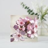 Kersenbloesem bloemen verjaardag kaart (Staand voorkant)